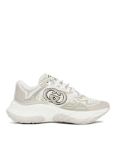 White and Gray Ripple Mesh Sneakers - GUCCI | PLP | Antonia