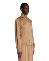 Beige GG Jacquard Zip Jacket | PDP | Antonia