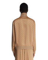 Beige GG Jacquard Zip Jacket | PDP | Antonia