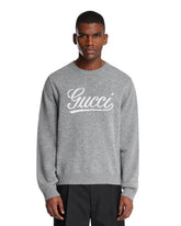 Maglione Con Logo A Intarsio Grigio - Gucci uomo | PLP | Antonia