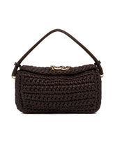 Brown Crochet Leather Bag | PDP | Antonia