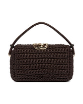 Brown Crochet Leather Bag | PDP | Antonia