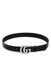 GG Milano Black Leather Belt | PDP | Antonia