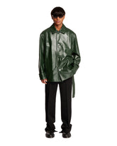 Green Shiny Leather Jacket | PDP | Antonia