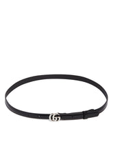 GG Milano Black Slim Leather Belt | PDP | Antonia