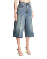 Blue Denim Wide Leg Shorts | PDP | Antonia