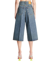 Blue Denim Wide Leg Shorts | PDP | Antonia