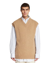 Gilet Beige In Lana - HED MAYNER MEN | PLP | Antonia