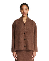 Brown Alpaca Cardigan - Women's knitwear | PLP | Antonia