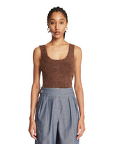 Brown Alpaca Fur-Like Top - Women's tops | PLP | Antonia