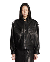 Black Leather Bomber Jacket | PDP | Antonia