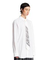 Logoed Tie White Shirt | PDP | Antonia