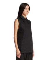 Black Sleeveless Cotton Shirt | PDP | Antonia