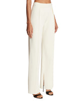 White Viscose Wide-Leg Trousers | PDP | Antonia