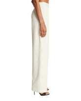 White Viscose Wide-Leg Trousers | PDP | Antonia