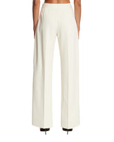 White Viscose Wide-Leg Trousers | PDP | Antonia