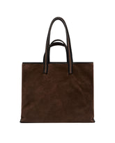 Brown Suede Tote Bag - KASSL EDITIONS WOMEN | PLP | Antonia