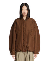 Brown Glossy Bomber Jacket - KASSL EDITIONS WOMEN | PLP | Antonia