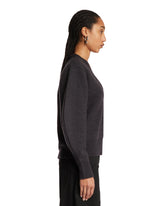 Gray Merino Wool V-Neck Sweater | PDP | Antonia