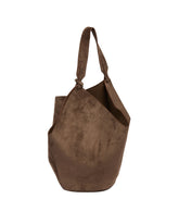 Brown Large Lotus Suede Tote Bag | PDP | Antonia