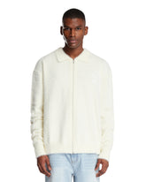 White Fur-Like Zip Cardigan - Men | PLP | Antonia