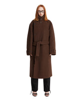 Brown Asymmetric Long Coat | PDP | Antonia