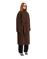 Brown Asymmetric Long Coat | PDP | Antonia