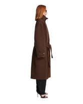 Brown Asymmetric Long Coat | PDP | Antonia