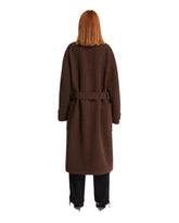 Brown Asymmetric Long Coat | PDP | Antonia