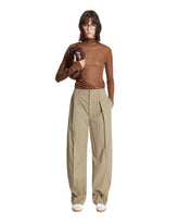 Green Curved Tailored Pants - Women | PLP | Antonia