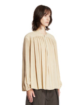 Beige Draped Shirt | PDP | Antonia