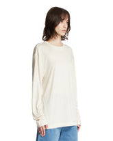 Lemaire White Silk Long Sleeve T-Shirt | PDP | Antonia