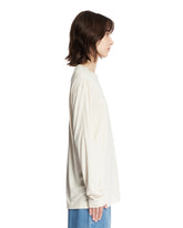 Lemaire White Silk Long Sleeve T-Shirt | PDP | Antonia