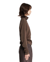 Brown Silk Blend Top | PDP | Antonia