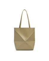 Green Medium Puzzle Fold Tote | PDP | Antonia