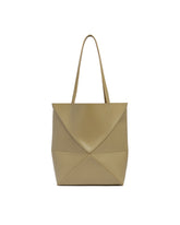 Green Medium Puzzle Fold Tote | PDP | Antonia