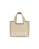 Beige Small Font Tote | PDP | Antonia