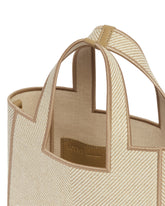 Beige Small Font Tote | PDP | Antonia