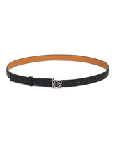 Black Anagram Thin Leather Belt | PDP | Antonia