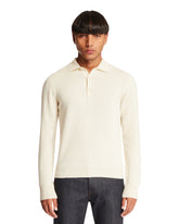 White Polo Collar Cashmere Sweater - Men's polos | PLP | Antonia