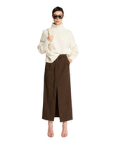 Dark Brown Wool-Blend Skirt - LVIR WOMEN | PLP | Antonia