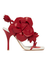Red Leather Flower Sandals - Women's sandals | PLP | dAgency