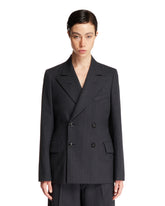 Black Pinstriped Wool Jacket | PDP | Antonia