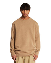 Beige Wool Four Stitch Sweater | PDP | Antonia