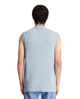Blue Wool Vest With Logo | PDP | dAgency