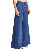 Blue Cotton Wide-legs Jeans | PDP | dAgency