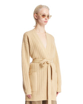 Beige Wool And Cashmere Cardigan | PDP | Antonia