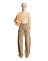 Beige Cashmere Cropped Sweater - Women's knitwear | PLP | dAgency