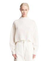 White Cropped Buttoned Sweater | PDP | dAgency