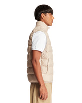 Beige Contrin Padded Vest | PDP | Antonia